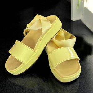 UGG Lennox Yellow Chunky Ankle Strap Wedge Platform Sandals Womens 6